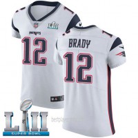 Mens New England Patriots #12 Tom Brady Elite White Super Bowl Vapor Road Jersey Bestplayer